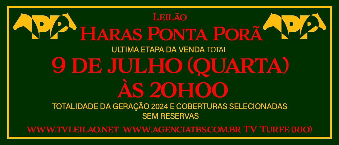 Slide LEILÃO HARAS PONTA PORÃ GERAÇÃO 2024